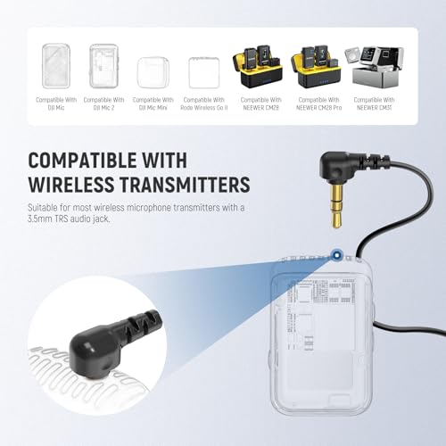 NEEWER LM8 ø4mm Mini Lavalier Microphone (2 Pack), Clip On Wired Condenser
