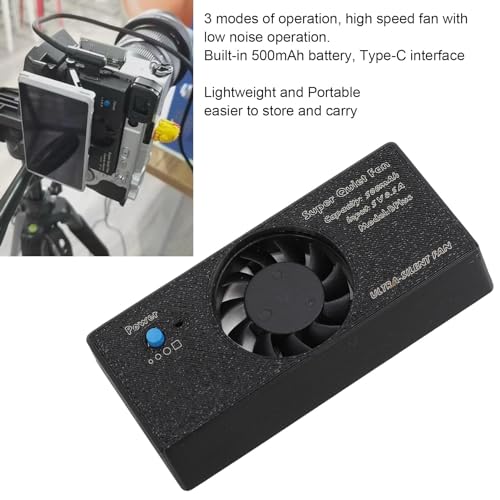 Camera Cooling Fan, Fan Compatible with A7M3 A7R4 A7RIII A7III A9II A6300 A6400 A6600 A6500 RX100 NEX for Cameras, Strong Cooling Performance, Low Noise