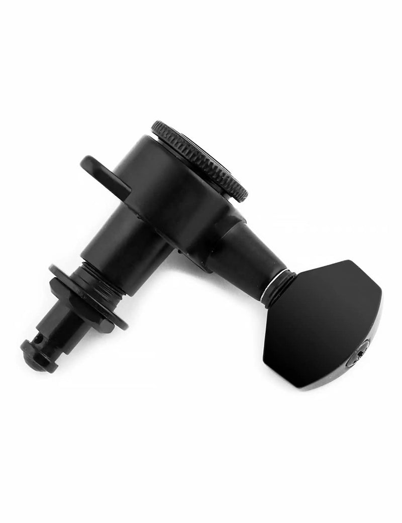 Rubatone Locking Guitar String Tuning Pegs Sealed Machine Heads Tuners Tuning Keys 6 In Line for Right Handed Electric Guitar or Acoustic Guitar Black.