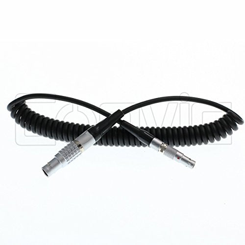 Timecode Adapter Cable 5 Pin Male TC Out to 4 Pin Male for Red Epic or Scarlet Camera, Coiled Cable