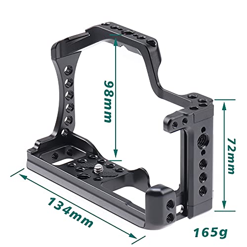 FocusFoto Camera Cage Video Filmmaking Stabilizer Rig Aluminium Alloy Extension Frame with Cold Shoe and 1/4" 3/8" Screw Mouting for Canon EOS M50 Mark II/M50/M5 Mirrorless Camera
