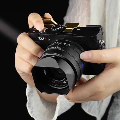 Haoge LH-S245N Bayonet Square Metal Lens Hood for Sony FE 50mm F2.5 G FE 40mm F2.5 G FE 24mm F2.8 G Lens,Sony RX1R III/M3/RX1R2 Camera Shade with Cap