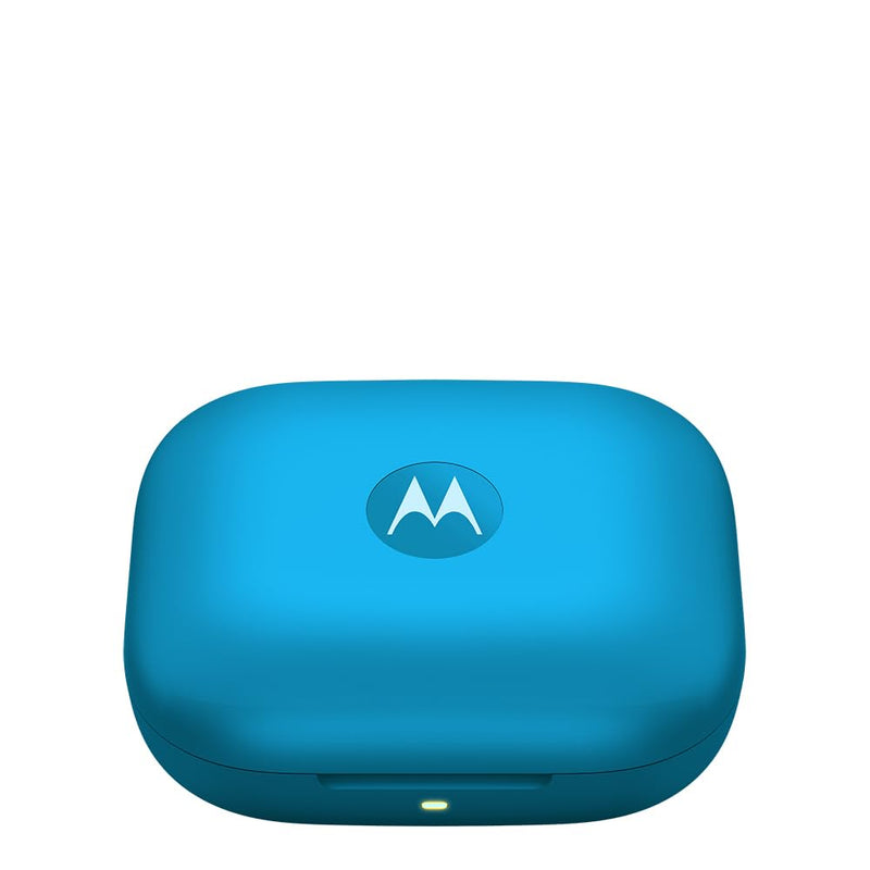 Motorola Moto Buds Bass XT2443-1 Dynamic ANC, Triple Microphone Array, Bluetooth 5.3, IP54 Water & Dust Resistant, Dolby Atmos Audio - (Blue Jewel)