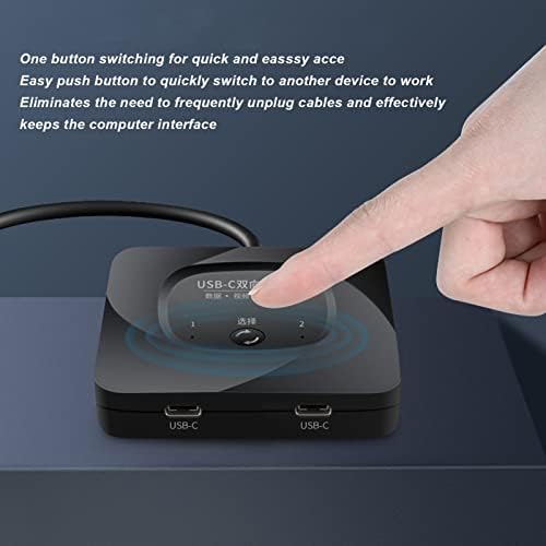 USB 3.0 Selector, 2 in 1 Out USB C er with Power Indicator, Bi-Directional for 2 Computers Share 1 USB Device