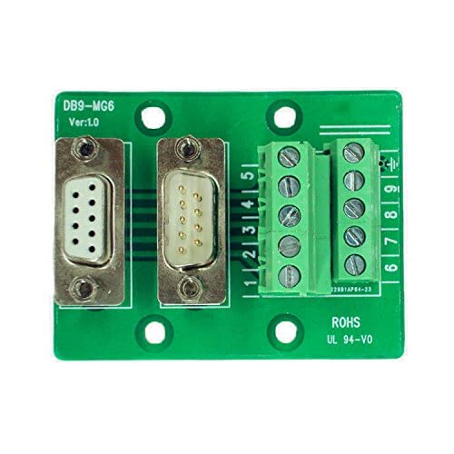 Avanexpress DB9 Breakout Connector RS232 Serial 9 Pin Connector Db9 Terminal (Male and Female Adapter)