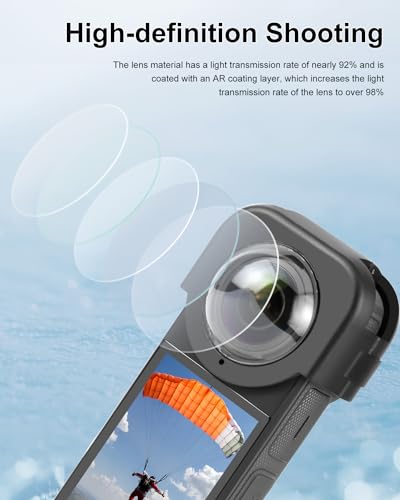 PULUZ Lens Protector for Insta360 X4, Optical Glass Lens Guard Protective Cover for Insta 360 X4 Removable Waterproof & Anti-Scratch Camera Cap Accessories