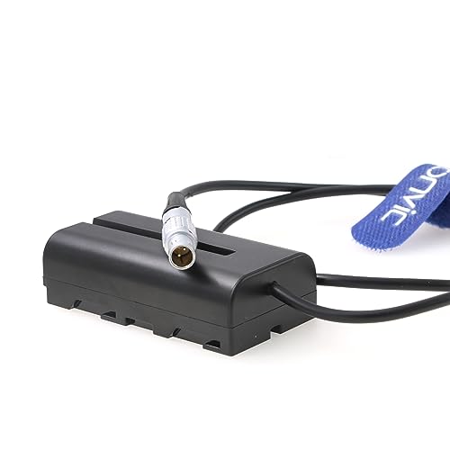 NP F970 F550 F570 Dummy Battery to 2 Pin Male Power Cable for Z CAM E2 Flagship Atomos Ninja V Blackmagic Video Assist 12G Monitor Camera (Straight) Straight