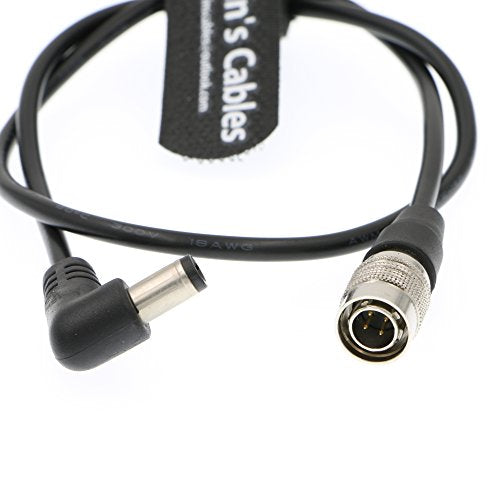 Alvin's Cables DC to Hirose 4 Pin Male Power Cable for Sound Devices 633| 644| 688 Zoom F8 Blackmagic Cinema Camera 4K 45CM|18inches straight 4 pin