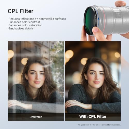 NEEWER 67mm Variable ND + CPL + UV Filter Kit (3 Pack), Multicoated Neutral Density (ND2-400) Circular Polarizer Camera Lens Polarizing Filter Photography Accessories Set with Carry Case & Lens Caps