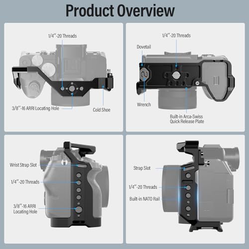 SIRUI Camera Cage for Sony Alpha 7R V/Alpha 7 IV/A7R IV/Alpha 7 S III/Alpha 1 and Top Handle with 3/8"-16 ARRI Locating Pins Mount Bundle