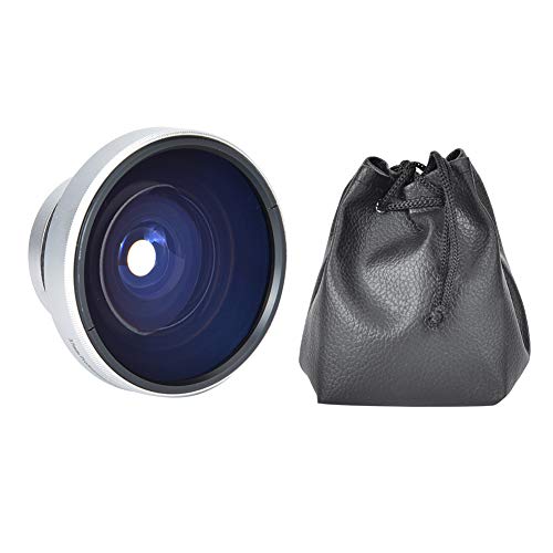 37Mm Fisheye Lens Camcorder,Camera Lens Silver Strong Applicability 37mm 0.25X Super Fisheye Additional Lens for 37mm Caliber Camera Lenses