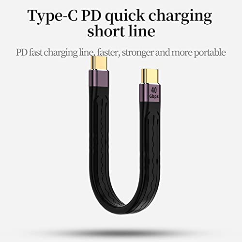 APEXSUN Short USB C Cable，USB C to USB C 0.4 Ft Flexible Cable Support Thunderbolt 4/3,USB4, PD 100W Quick Charge,8K Video,40Gbps Data Transfer for External SSD, EGPU, Docking,MacBook,Phone,PowerBank USB C male to male