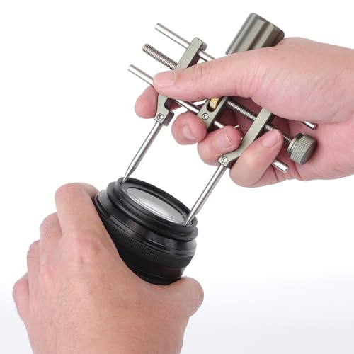 Universal Camera Lens Repair Tool Kit, Adjustable Spanner Wrench Filter Ring Removal Tool with Pointed & Flat Screwdriver Tips Stainless Steel