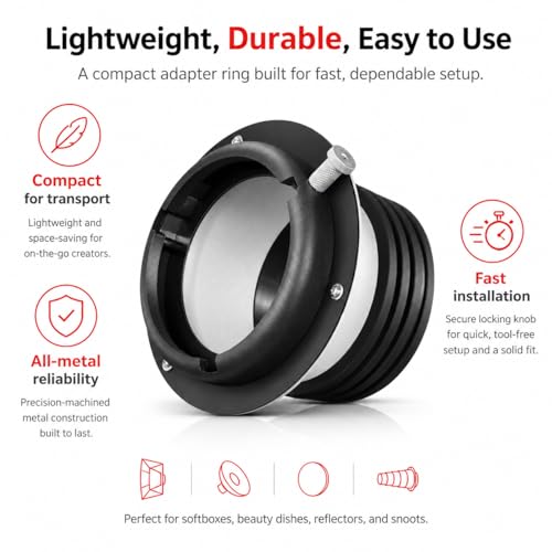 Bowens Mount Adapter Ring Compatible with Profoto Lights