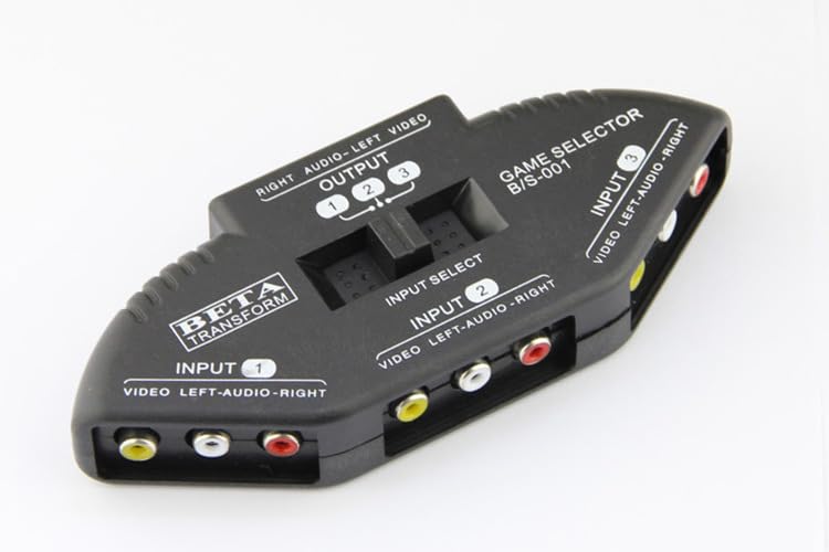 AV SWITCHER AV Switch 3 Way Outlets Converter Port Splitter RCA Audio Video AV Switch Box Game Selector (3 in 1 Out) for TV