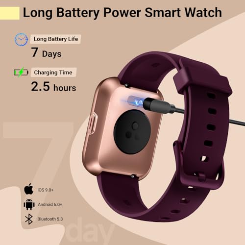 Quican Smart Watch for Women Men with Extra Silicone Watch Band Replacement