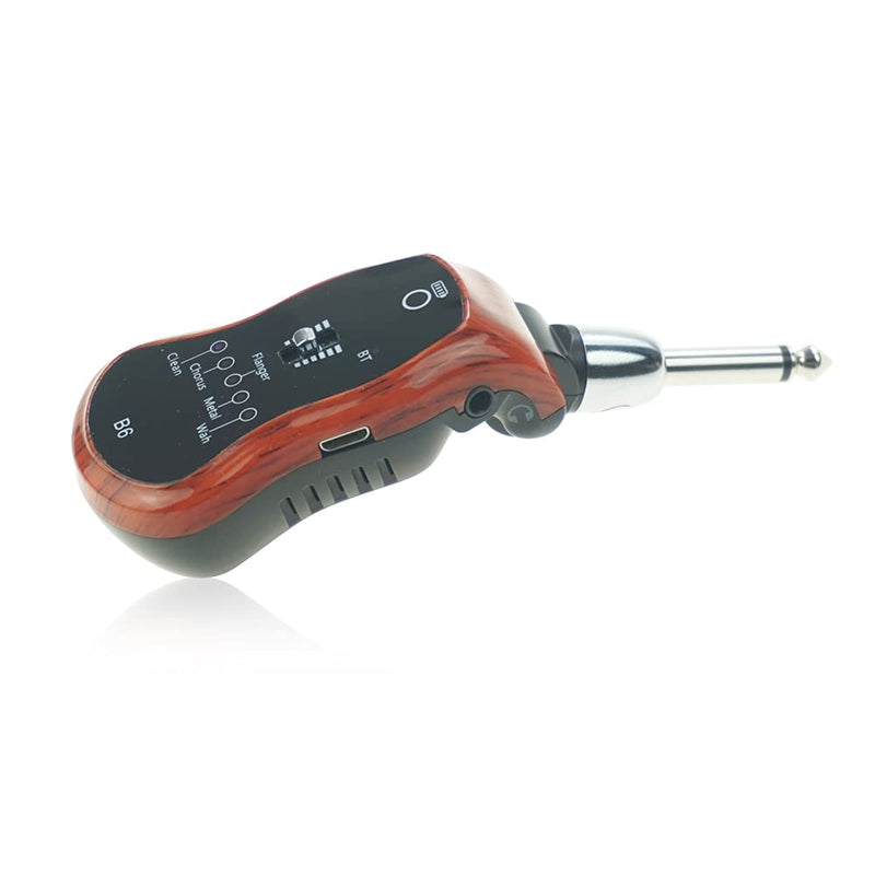 OW Portable Headphone Amp Synthesizer Pocket Plug Amplifier Rechargeable for Electric Guitar with Bluetooth Receiver Support 5 Effects: Clean/Chorus/Flanger/Metal/Wah