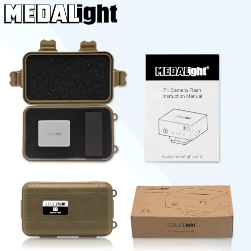 MEDALight F1 Mini Camera Flash Camera Flash Speedlite for Ricoh (GR3/GR3X,etc.) Fuji/Sony ZV1/Nikon/Canon,Digital Film Cameras,Portable Mini hot Shoe Flashlight for DSLR Cameras.(Silver) Silver