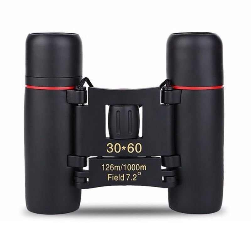 30X60 Mini Pocket Binoculars Compact, Small Lightweight Foldable for Adults Kids Bird Watching, Travel, Opera Concert, Hiking, Cruise, Football Game. Green Film, Black