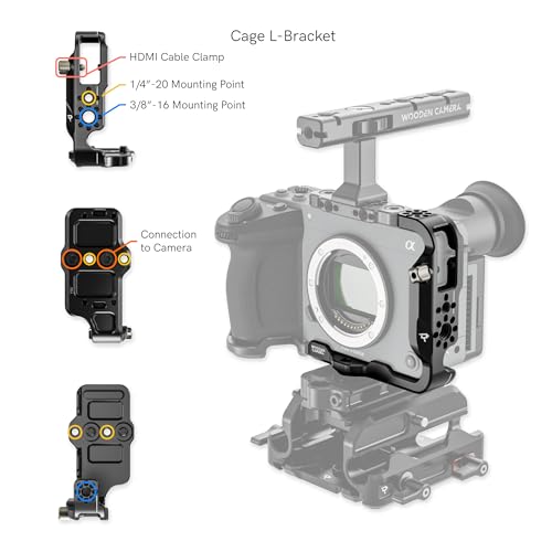 Wooden Camera Full Cage for Sony FX2 – Professional Grade Modular Lightweight Camera Cage Rig with Top Plate, Cage Grip & L-Bracket for Accessories - Multiple Mounting Points