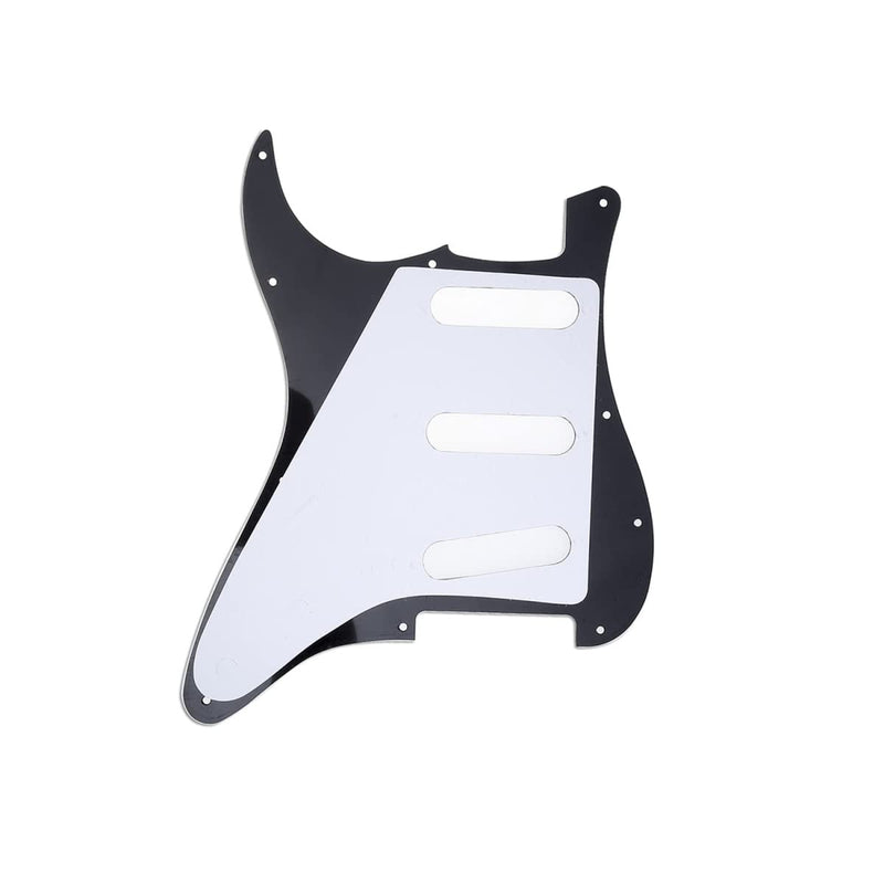 Musiclily SSS 11 Hole Strat Pickguard Electric Guitar Pick Guards Scratch Plate for Fender USA/Mexican Standard Stratocaster Modern Style Electric Guitar,3Ply Black 3ply Black