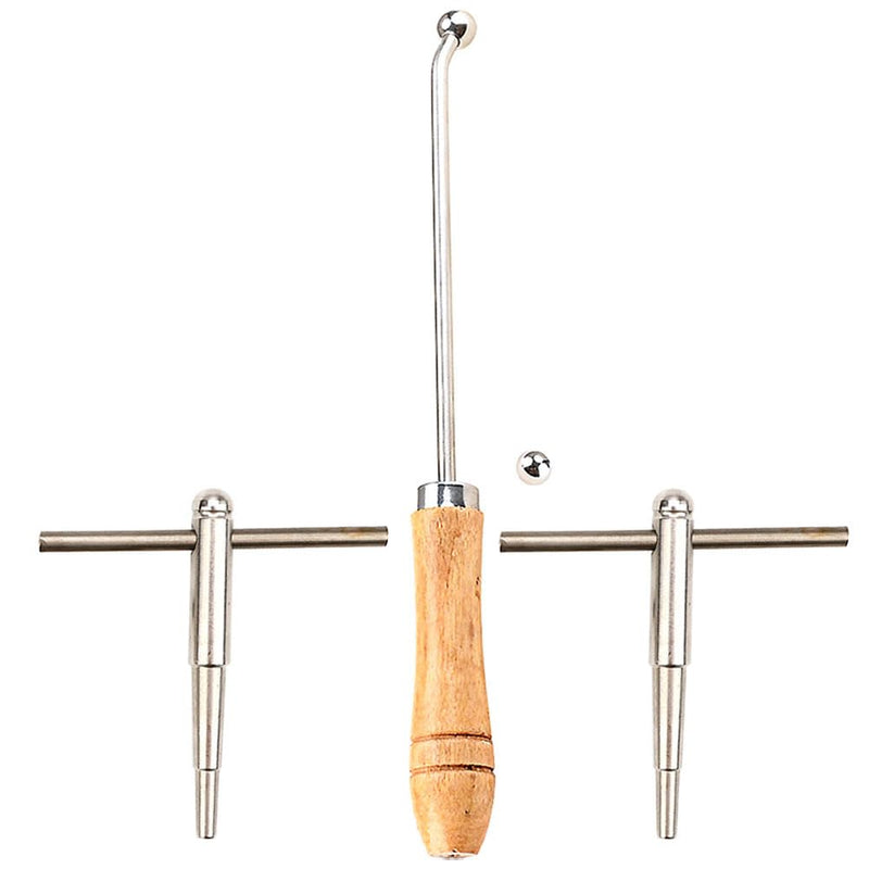 Professional Trombone Trumpet Repair Tool Set with Wooden Handle - Includes Two Sizes for Accurate Dent Repair, Essential Trumpet Accessories