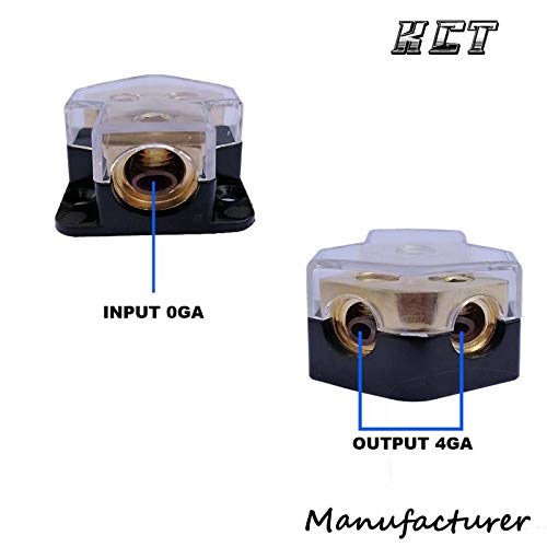 [AUSTRALIA] - KCT 0/2/4 Gauge in 4/8 Gauge Out 2 Way Amp Power Distribution Block for Car Audio Splitter 