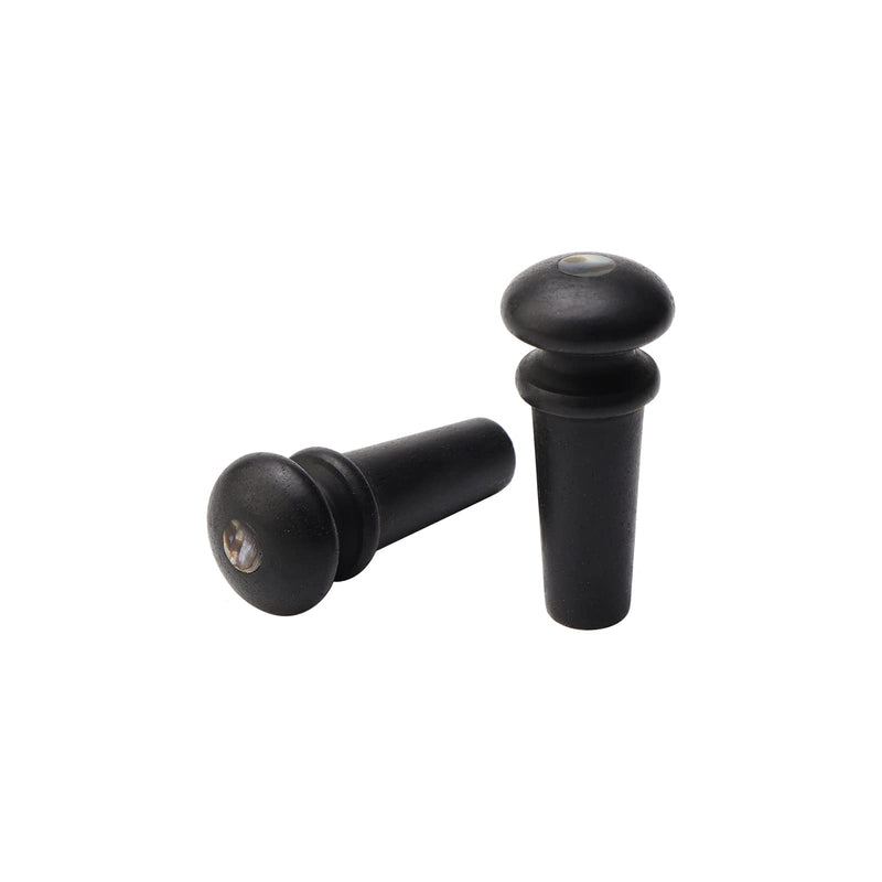 2PCS Ebony End Pins Black, Endpins for Acoustic Guitar Bridge Pins Pegs Guitar Parts Replacement