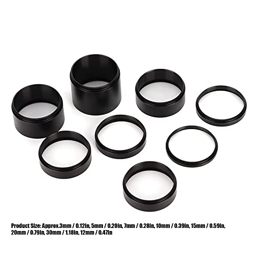 Telescope Spacer Rings Photography Extension Tubes Black Aluminum Alloy 8Pcs Set 3 5 7 10 12 15 20 30Mm Lens Ring Extension Tube Astronomical Telescope Accessory