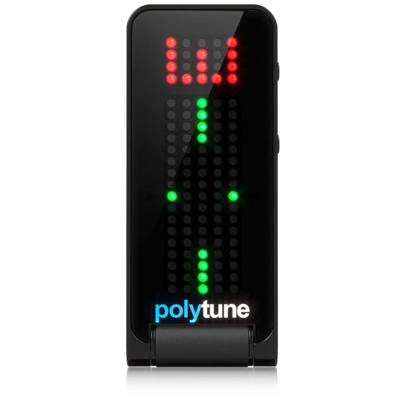 TC Electronic POLYTUNE CLIP Clip-On Tuner with Polyphonic, Strobe and Chromatic Modes and 108 LED Matrix Display for Ultimate Tuning Performance Black