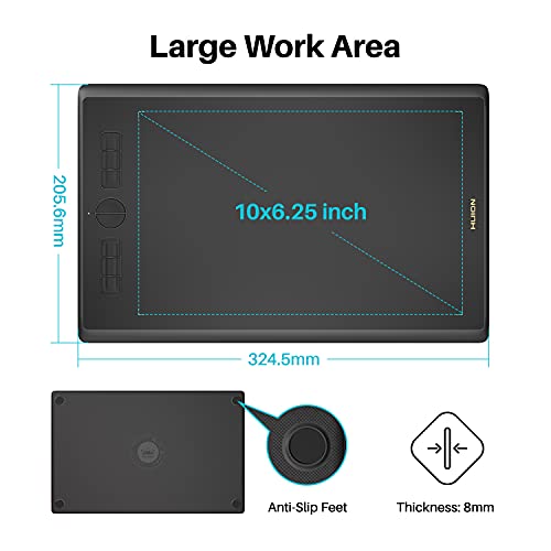 HUION H610X Drawing Tablet and Palm Rejection Artist Glove