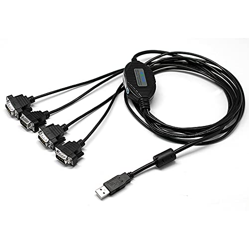 USB to 4-Port 9-Pin RS-232 Cable Converter, 4.9FT USB V2.0 to DB9 RS232 Serial Adapter Gold Plated for Win 10/8.1/8/7/Vista/XP/Mac UT-8814