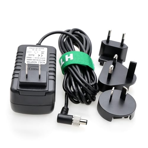 12V Locking DC Power Adapter Right Angle for Blackmagic Video Assist Monitor Studio Camera 6K 4K Plus G2, Atomos Ninja V, Hollyland Mars 400s, SmallHD 702 Video Wireless Transmission Angled DC, 12V multi plug