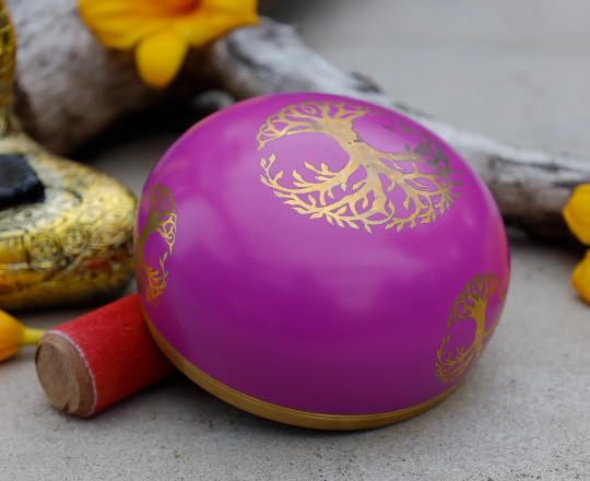 [AUSTRALIA] - Tree Of Life Singing Bowl Complete Set ~ For Meditation, Yoga, Spiritual Healing and Mindfulness (Pink) Pink 