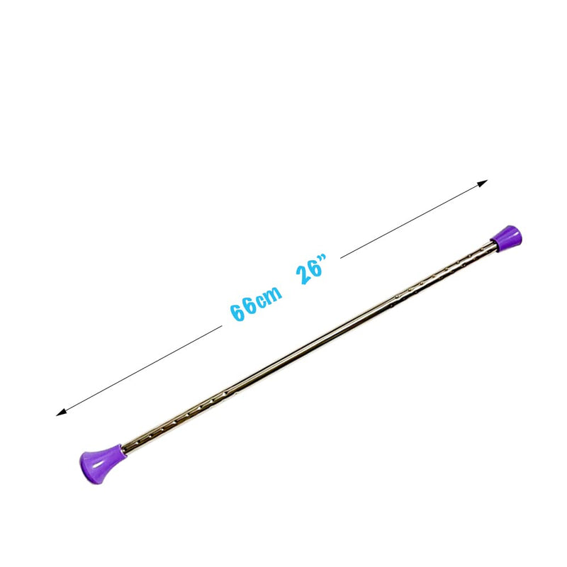 26-inch Twirling Baton Spinning Dance Baton Metal Rhythmic Gymnastics Conducting Batons for Child in Majorette-Complete with 1 Dance Ribbon Rainbow Streamer Purple,1 Pack
