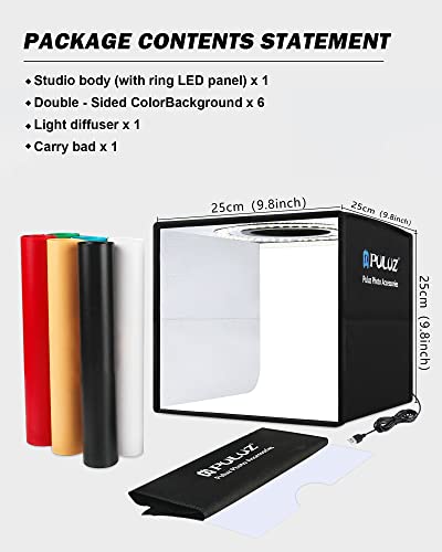 PULUZ Mini Photo Studio Light Box Kit with 360 Degree Motorized Rotating Turntable Display Stand for Photography Products and Shows（White）