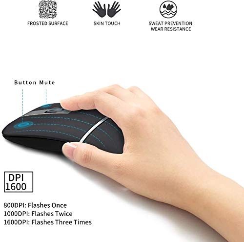 WFB Bluetooth Wireless Mouse Foldable Arc 180° Rotating Silent Click Portable Curved Mouse for Home, Office, Travel(Black)