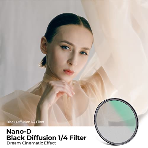 K&F CONCEPT 52mm Black Diffusion 1/4 Filter Mist Cinematic Effect Filter