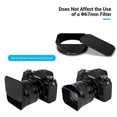 JJC Bayonet Metal Lens Hood for Fujifilm Fuji Fujinon XF 56mm f/1.2 R WR Lens on Fujifilm X-T5 X-T4 X-T3 X-H2 X-H2S X-T30 II X-T30 X-T20 X-PRO3 X-E4 X-E3 Camera with Lens Hood Cap For XF 56mm f1.2 Lens