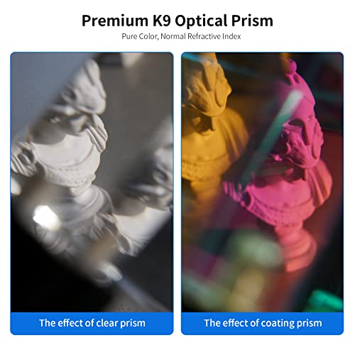 Meking 3pcs Photography Prism Set with Mini Tripod, Optical Crystal Prism Transparent style