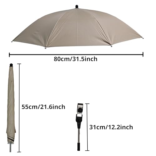 Tripod Umbrella with 360° Clamp, All-Weather Studio & Outdoor Photography, Filming, Observation (White) White