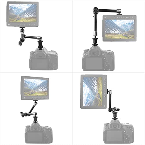 ChromLives 11 Inch Magic Arm Adjustable Articulating Friction Camera Arm W/ 1/4" Thread Screw and Hot Shoe Mount Compatible with DSLR Camera Rig, LED Lights, Flash Light, LCD Monitor