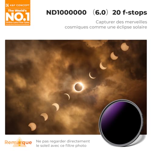 K&F CONCEPT 82mm ND1000000(20 Stops) ND Lens Filter with 28 Multi-Coated