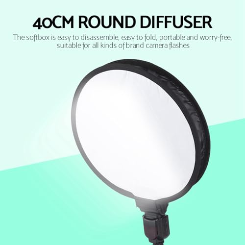 JTLB 40 cm Portable Foldable Round Shape Softbox Diffuser for Camera Flash Light