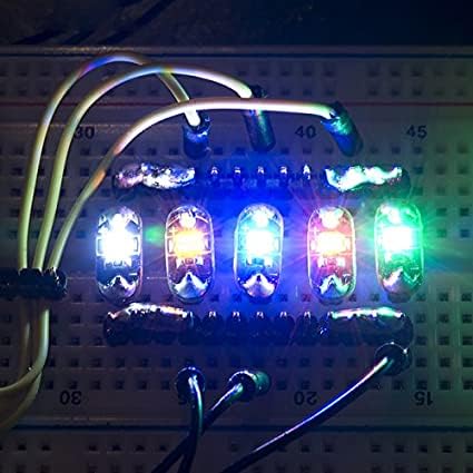 KOOKYE 25x LEDs Red/Yellow/White/Blue/Green for Arduino and Raspberry Pi Microcontroller (5x LEDs in Five Colours)
