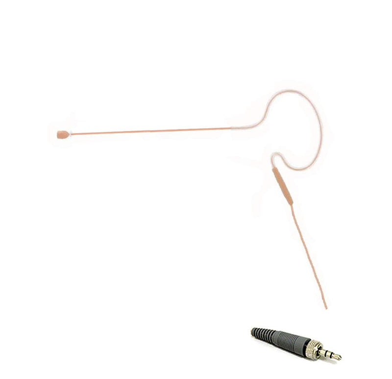 Mini Headset Microphone Replacement Earhook Headset Mic for Sennheiser Wireless System (Tan) Tan