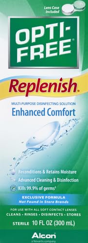 Opti-Free Replenish Multi-Purpose Disinfecting Solution With Lens Case, 10 Fl Oz 10 Fl Oz (Pack of 1)