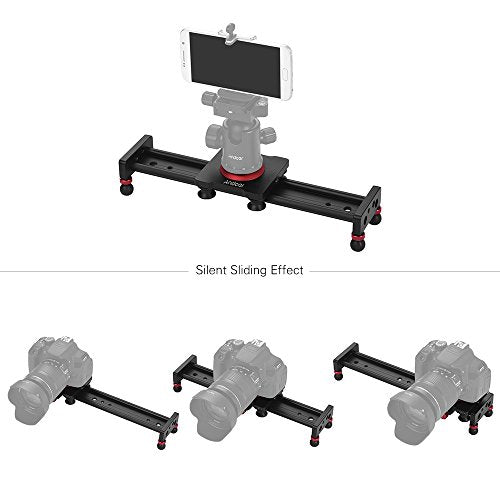 Andoer 30cm/12inch Aluminum Alloy Camera Track Slider Video Stabilizer Rail for DSLR Camera Camcorder DV Film Photography, Load up to 11Lbs