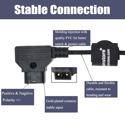 D-tap Splitter Cable D-tap Male to 4 Port Dtap Female Power Adapter for V-Mount Camera Battery P-tap Power Hub 70cm/28in