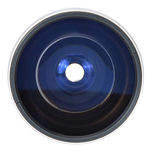 37mm Fisheye Lens, 0.25X Super Wide Additional Lens for Travel Photography Aluminum Alloy Optical Glass Silver with 12.5X Macro Close Up Design 1 Piece